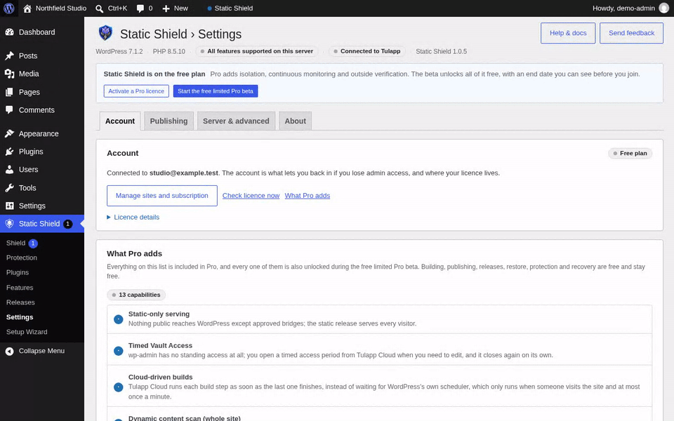 Settings screen recording