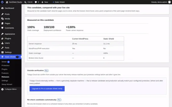 Releases screen (static preview)